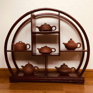 中国茶器 飾り台 セット 中古