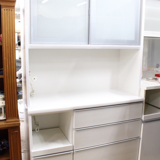 J08061)【美品】松田家具 食器棚 レンジボード ネオレンジ 幅約120cm 
