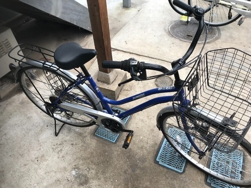 26型ギア付き自転車青売ります。