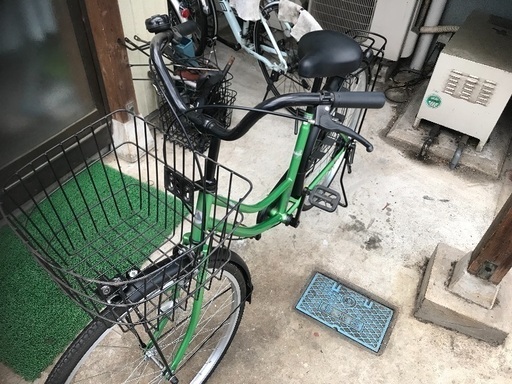 26型ギア無自転車売ります。緑