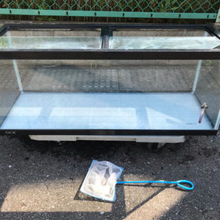 GEX 90cmガラス水槽 ガラス板2枚、網、水温計付 寸法(約...