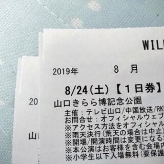 ★値下げ!!8月24日(土)1日券×2枚！「WILD BUNCH FEST.2019」山口きらら博記念公園 ☆値下げ!!8月24日(土)1日券×2枚！「WILD BUNCH