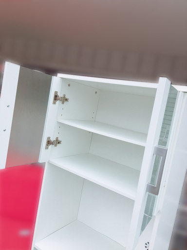 【自社配送は札幌市内限定】食器棚 キッチン収納 木製 ホワイト 約60×40×178cm
