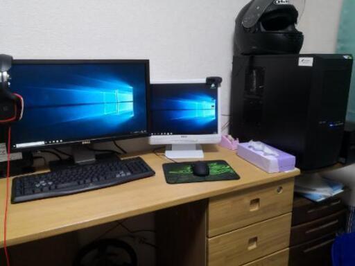 デスクトップPC ゲーミングPC ハイスペック！ モニター2台付き