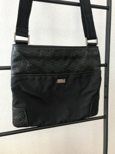 中古 GUCCI  ナイロン+シマ ショルダーバッグ