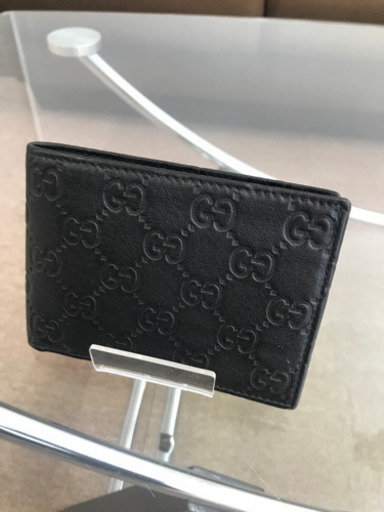 中古 GUCCI シマ 二つ折り財布
