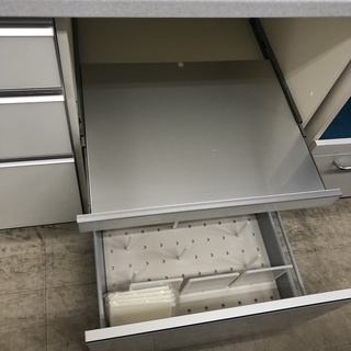 河口家具製作所 レンジボード 2枚扉 ナチュラル ホワイト 変色有