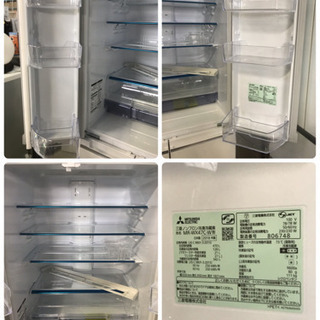札幌 引き取り 三菱 大型冷蔵庫 470L 2018年製 MR-WX47CL 観音開き 白