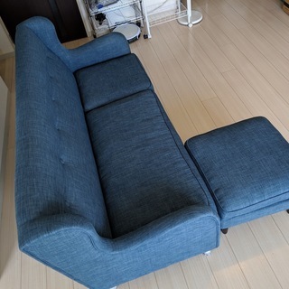 フランフラン Francfranc ソファ ブルー フィエール 3人掛けオットマン