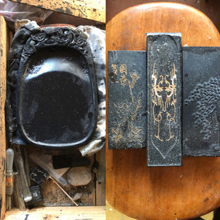 端渓硯 硯 ３つ 中国墨 唐墨 セット 書道 