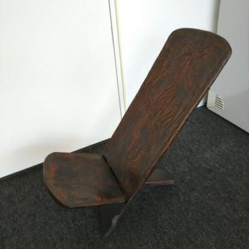 アフリカ　セネガル産　木製チェア　椅子　柄付き