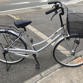 整備済　２６インチ  軽快車LEDオートライト　シルバー 整備済 26インチ 軽快車LEDオートライト シルバー