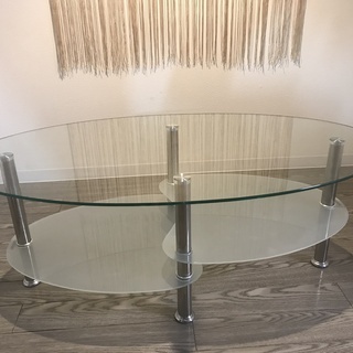 楕円ガラス　コーヒーテーブル・センターテーブル　GB-Bastar
