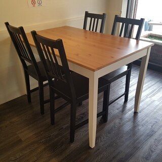 (予約販売) IKEA 4人用テーブル、チェアセット