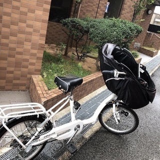 値下げ交渉可【美品】子供乗せ自転車 前乗せ レインカバー付き
