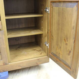 *R245)ウニコ unico オトゥール AUTEUR キッチンカウンターL レンジボード キッチン収納 キャビネット 食器棚 パイン材 今村工芸家具