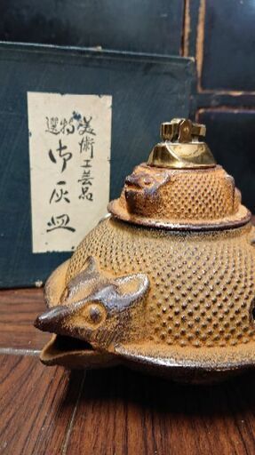 ぶんぶく茶釜 南部鉄器？ (南部鉄瓶 ライター 灰皿 たばこ 伝統 伝統工芸 アンティーク 骨董 雑貨 古道具)