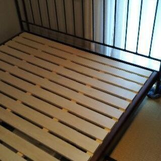 ジャーナルスタンダードファニチャー　ダブルベッド　アイアン　インダストリアル　天然木　男前