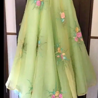 ドレス ♡ 桂由美 ウェディング カラードレス 緑 花柄 ♡
