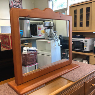 木製フレーム スタンドミラー 鏡 鏡台 