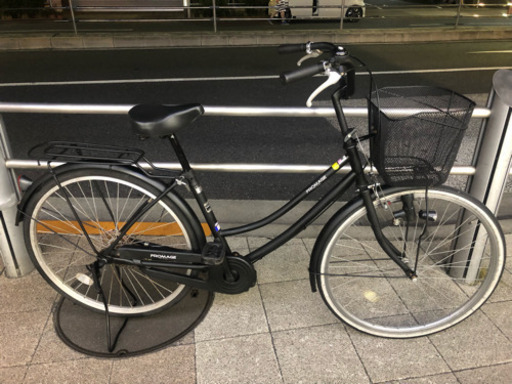 極美品！新品パーツ多用 26インチ シングル軽快車 マットブラック 明るいLEDライト！