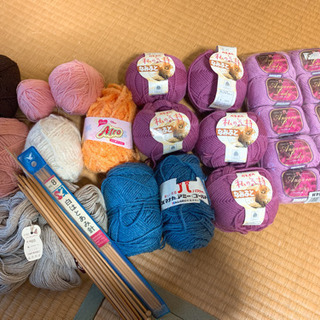 毛糸9種類、編み針4種類 セット 手芸用品