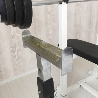 受付終了 ベンチプレスセット 85.5キロセット セーフティー付き 写真のもので全てになります