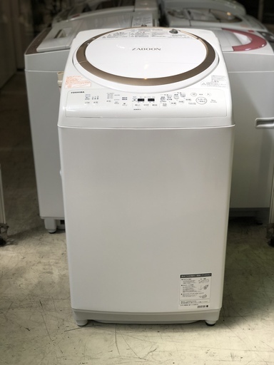 《タテ型洗濯乾燥機》東芝/TOSHIBA■AW-9V6　ZABOON　サテンゴールド　洗濯9.0kg／乾燥4.5kg　 2017年製