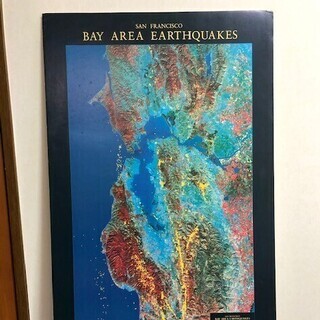 珍しいポスター（サンフランシスコ周辺の地震発生地）　