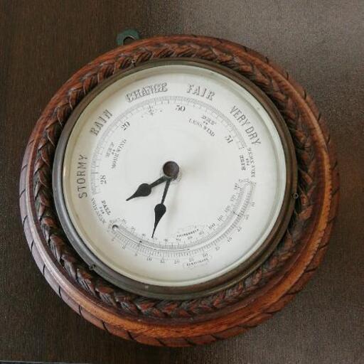 565　アンティーク 温湿度計/時計