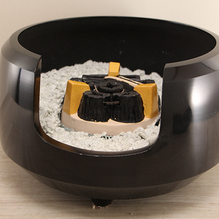 美品 茶道具 黒真塗 道安型 野々田商店製 面取風炉 電熱