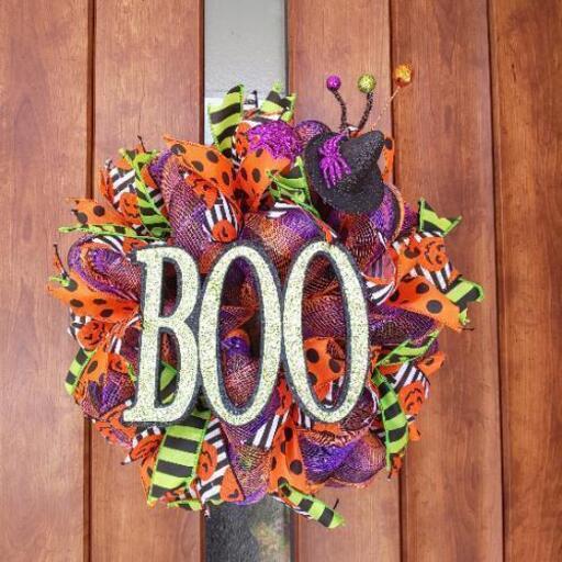 アメリカン デコメッシュリース  ～ハロウィン BOO～