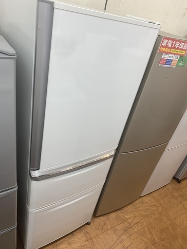 MITSUBISHI 3ﾄﾞｱ冷蔵庫 MR-C34Y-W 335L 2015年製 冷凍庫内部引き出し欠品