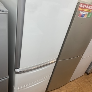 MITSUBISHI 3ﾄﾞｱ冷蔵庫 MR-C34Y-W 335L 2015年製 冷凍庫内部引き出し欠品