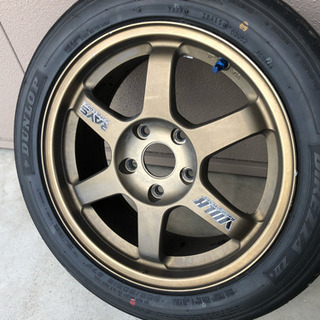 【2本】TE37 7j+42 16インチ 114.3 5H zⅡ☆205/50r16付