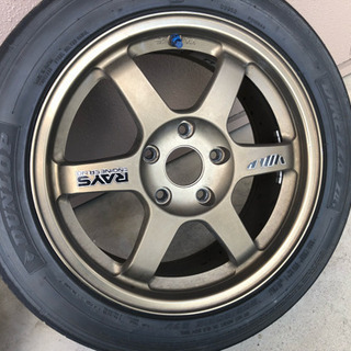 【2本】TE37 7j+42 16インチ 114.3 5H zⅡ☆205/50r16付