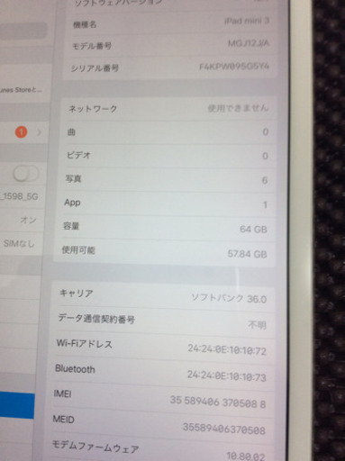 iPad mini3 64GB cellular\u0026Wi-Fi  simフリー