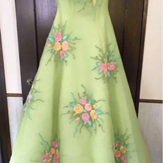 ドレス ♡ 桂由美 ウェディング カラードレス 緑 花柄 ♡