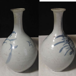 c117 古伊万里 パイナップル紋徳利 染付 初期伊万里 鳳梨