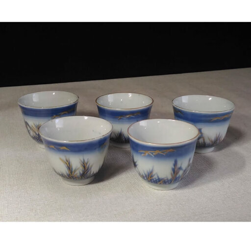 c171 古伊万里 煎茶碗5客 茶道具