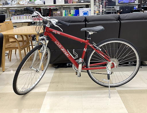 札幌発！ 状態良好 LOUIS GARNEAU ルイガノ LGS-TR1 クロスバイク 赤 レッド アルミフレーム 変速3×8 タイヤサイズ28インチ 前サス付き