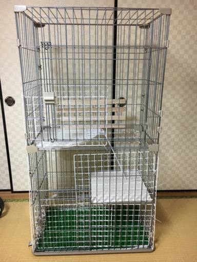 ウサギケージ＋すのこ、トンネル、2階建て金網