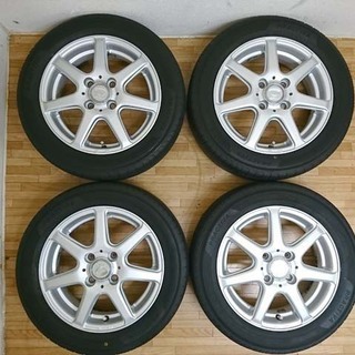 ガリ無し軽カー用 社外アルミ付き 夏タイヤ155/65R14 17年製ヨコハマ ワゴンＲ・ムーヴ・タント等 ガリ無し軽カー用 社外アルミ付き 夏タイヤ155/65R14 17年製ヨコハマ