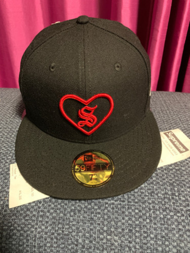 新品未使用タグ付き Supreme heart  new  era  cap