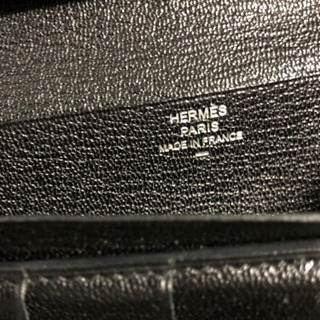 エルメス HERMES 財布 長財布 二つ折り ２つ折り ブラック 黒 シルバー レザー エルメス HERMES 財布 長財布 二つ折り 2つ折り ブラック 黒 シルバー