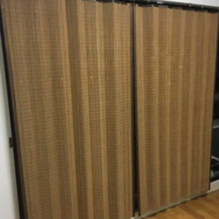 竹製 木枠のカーテン 粗編み 茶系 ブラウン