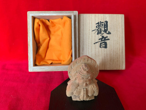 渾身の一点物白檀 聖観音菩薩合掌仏(水子供養)(守護仏)(