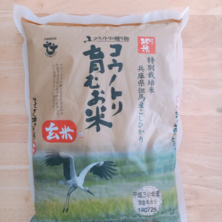 玄米 2kg 無農薬栽培 コウノトリ育むお米