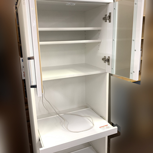 ニトリ 食器棚 炊飯器 レンジ台 スライドテーブル ホワイト ガラス扉 中古 バナナ東雁来店 札幌の収納家具 食器棚 キッチン収納 の中古あげます 譲ります ジモティーで不用品の処分
