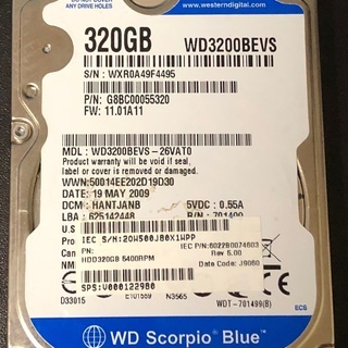 [ジャンク] WD HDD 320GB 2.5インチハードディス...